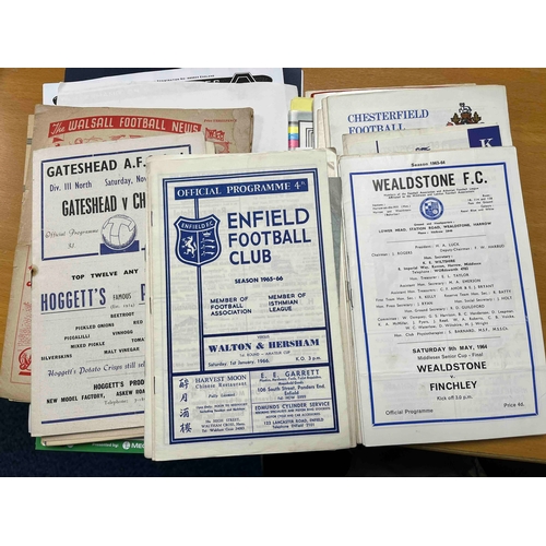 150 - FOOTBALL PROGRAMMES & TEAMSHEETS; Mostly Non-LEAGUE and Reserves including 2 x 40's; 47/8 Leytonston... 