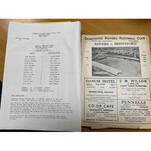 151 - FOOTBALL PROGRAMMES & TEAMSHEETS; Mostly Non-league and reserves including 4 x 1940's; 1947/8 Doncas... 