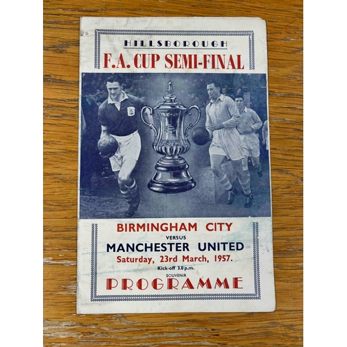 53 - 1957 FA Cup Semi final, Birmingham City v Manchester United, Pirate Copy. Crease and cover blemishes... 