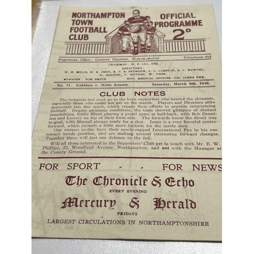 68 - 1945/46 Northampton Town v Notts County, good condition