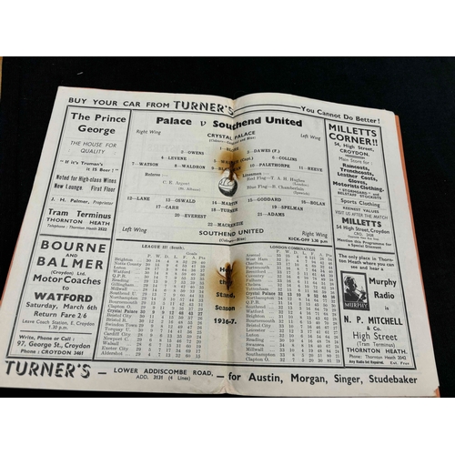 41 - 1936/37 Crystal Palace v Southend United. RS but ok