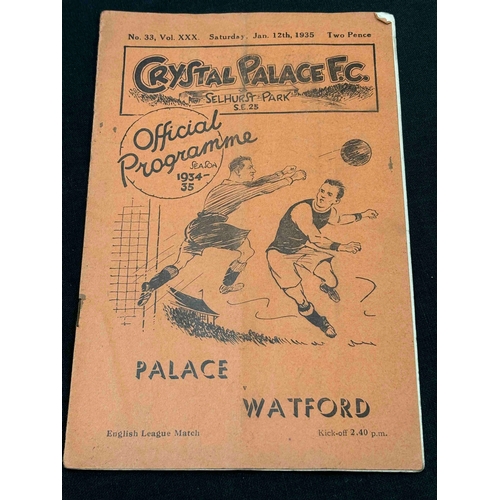 45 - 1934/35 Crystal Palace v Watford, missing staple