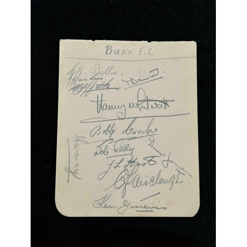 6 - 1947/48 Autograph sheets, includes Bury FC (12) , Charlton (13), Everton (14), Nottingham Forest (16... 