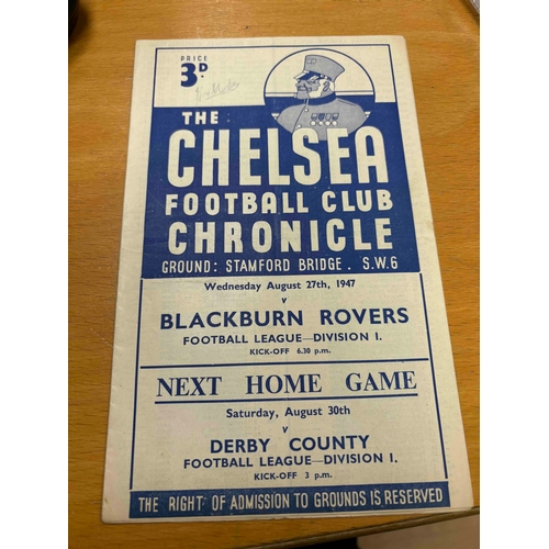 191 - 1947/48 Chelsea v Blackburn Rovers, name on Front and TC in pencil