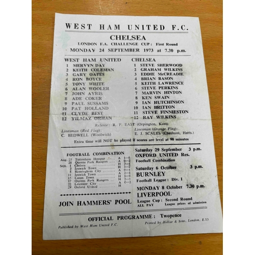 192 - 1973/74 West Ham United v Chelsea, London FA Challenge Cup, slight stains