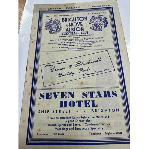 197 - 1951/52 Brighton & Hove Albion v Crystal Palace, Spotting, TC in pencil, RS