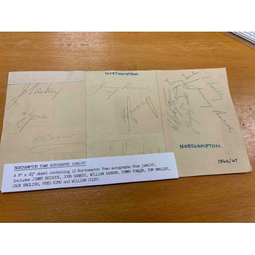 202 - Autographs - Northampton Town 46/47 - 12 Player signatures