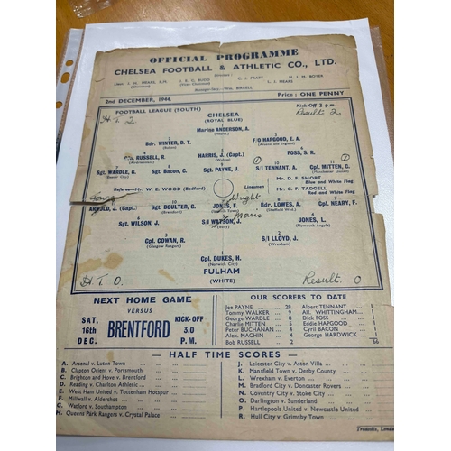 276 - WAR Time - Chelsea v Fulham 1944/45, TC small tears S/S