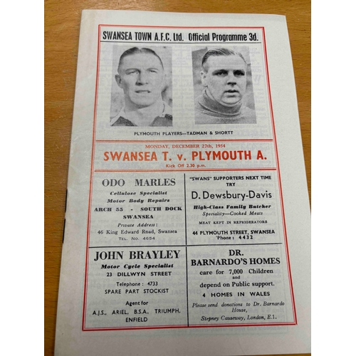 295 - 1954/55 Swansea Town v Plymouth Argyle, Great condition