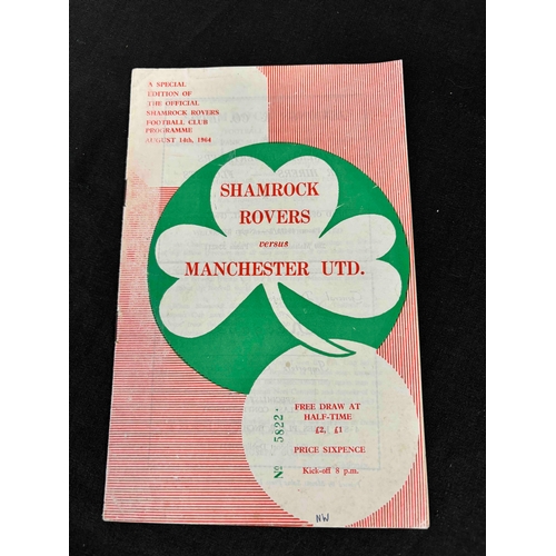 198 - 1964 Shamrock Rovers v Manchester United, left hand side of front cover is slightly faded. Friendly,... 