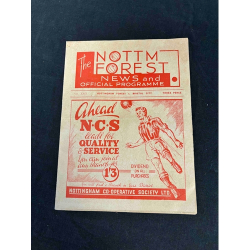 252 - 1949/50, Nottingham Forest v Bristol City, FA Cup, numbers on back cover. Plus fold marks. Other wri... 