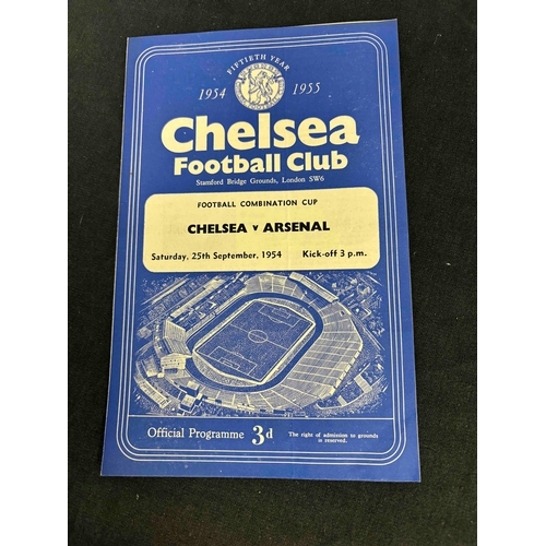 282 - 1954/55 Chelsea v Arsenal, Football Combination Cup, TC. 4 page issue.