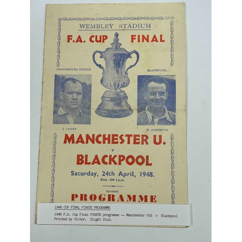 510 - Pirate - 1948 FA Cup Final Programme, Manchester United v Blackpool, Printed by Victor.