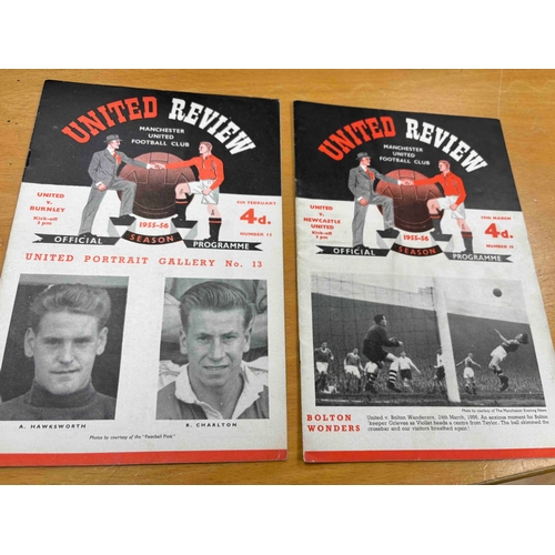 102 - MANCHESTER UNITED: 55/56 Championship Season Burnley,  Newcastle (2) all programmes very good, token... 