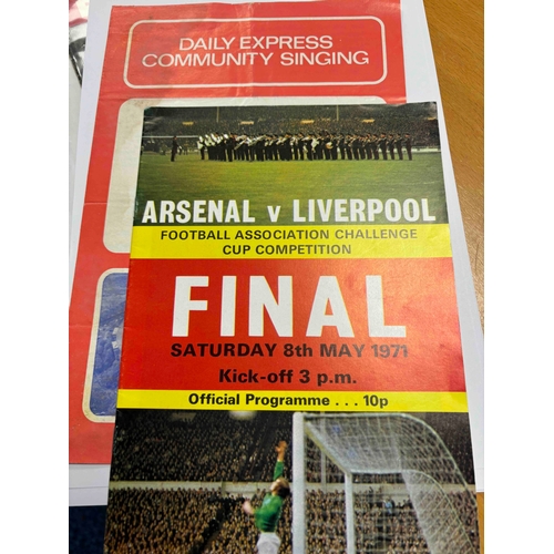 113 - Arsenal v Liverpool 1971 FAC FINAL + SONG SHEET Fair CONDITION 