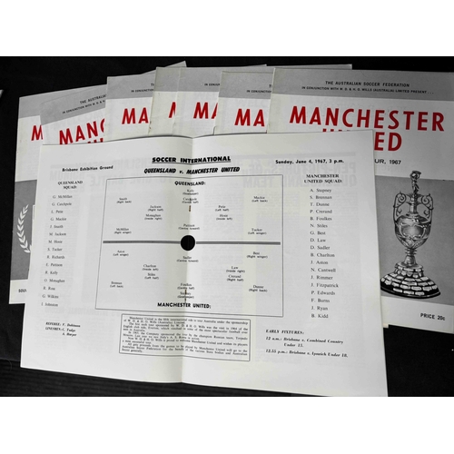 65 - Manchester United, 8 x Australian Tour of 1967 programmes, v Queensland, Sydney X1, Victoria, Northe... 
