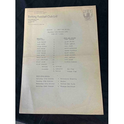 68 - 1983 Barking v West Ham United . S/S