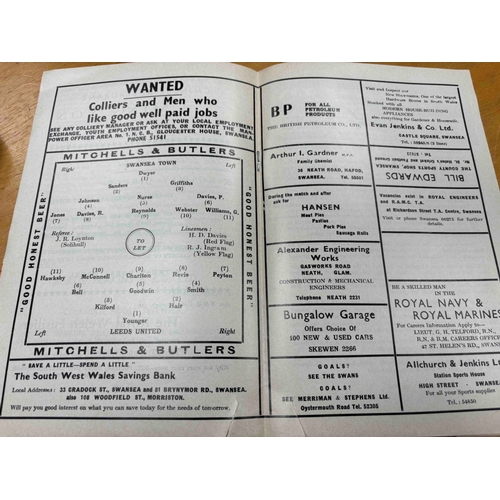 69 - 1961/62 Swansea Town v Leeds United, very clean inside, but cover has discolouration in places. And ... 
