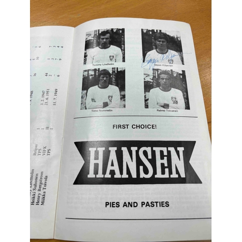 70 - 1971 Wales v Finland European Championship Qualifyers. Signed by most of the Finish team plus the of... 