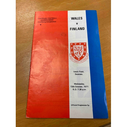 70 - 1971 Wales v Finland European Championship Qualifyers. Signed by most of the Finish team plus the of... 