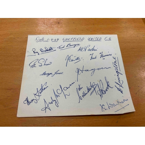 73 - 1949/50 Sheffield United Autographs.