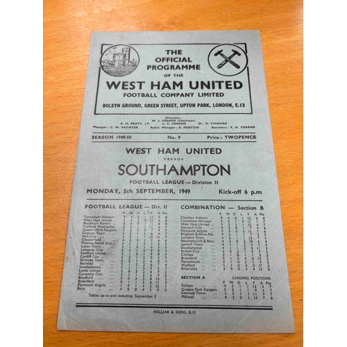 97 - 1949/50 West Ham United v Southampton, Score noted inside.