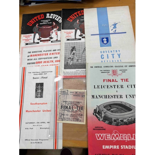 2 - Manchester United 1963 FA Cup Winning Run, 3rd round to final, all with tokens and Final Ticket