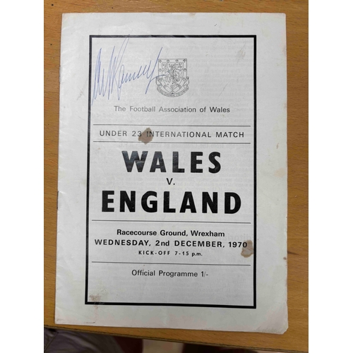 45 - Sir Alf Ramsey signed 1970 Wales U23 v England U23 programme