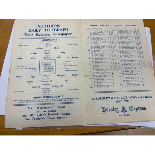 16 - 1946/7 Burnley v Middlesbrough FAC Replay 4 pages played on a Tuesday afternoon sl mk sc score on te... 
