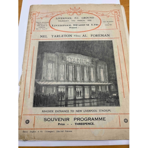 20 - At Liverpool FC, 1932 Boxing tournament, Nel Tarleton v Al Foreman.  Aged