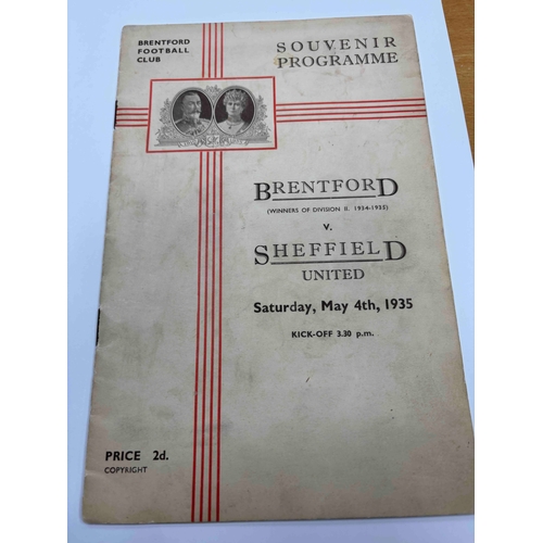 21 - 1934/35 Brentford v Sheffield United, Last game of the season detailing the players that won the lea... 