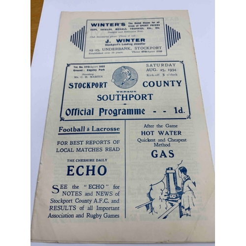 23 - 1934/35 Stockport County v Southport, very sml piece missing, Gatefold