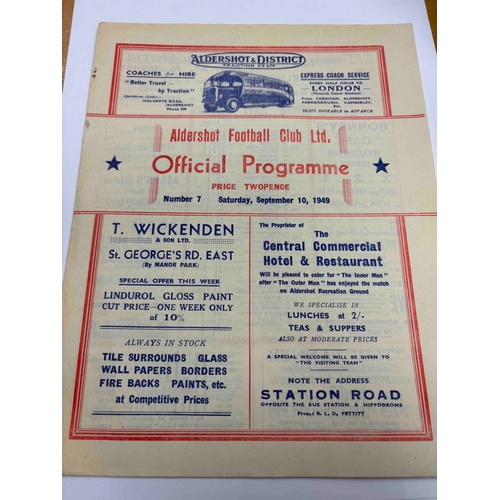 231 - 1949/50 Aldershot v Torquay, fold, score noted