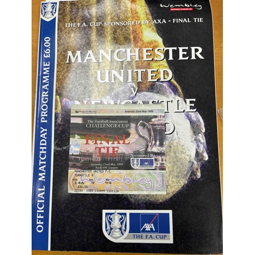 236 - Ticket + Programme, 1999 FA Cup Manchester United v Newcastle United. Treble Season