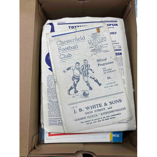 25 - Football Programmes; 2 x Wartime; 1944/5 Chesterfield v Mansfield and Q.P.R v Port Vale, 34 x 1950's... 