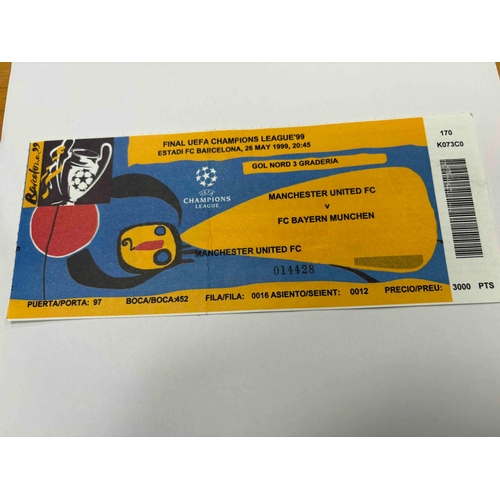 26 - Manchester United Ticket - 1999 Champions League Final. Treble year and probably one of the best fin... 