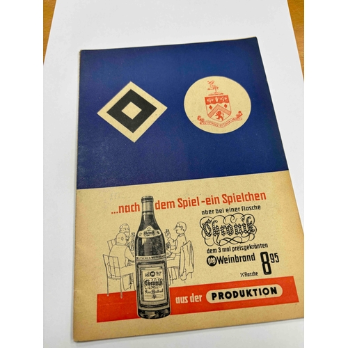 37 - 1960/61 Hamburger SV v Burnley, European Cup, no staples but no writing.