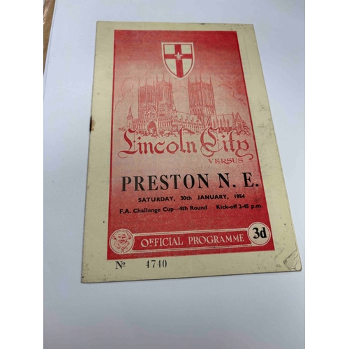 40 - 1953/4 Lincoln v Preston FAC rs, marks on cover.