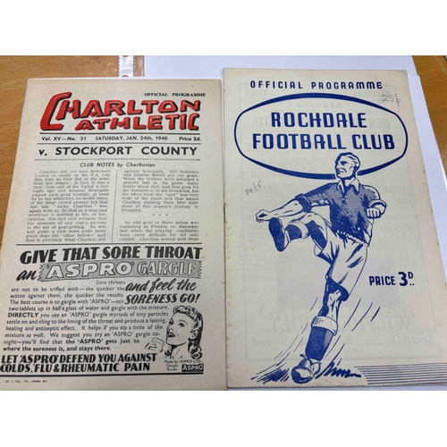 43 - Charlton in FAC home 1947/8 Stockport away 1954/5 Rochdale