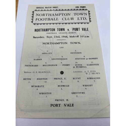 48 - 1944/45 Northampton Town v Port Vale, FL North. S/S VG