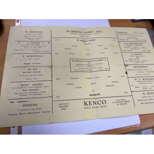 5 - 1948/9 St Helens v Bangor FAC folds small holes worn on the back includes Bert Trautmann