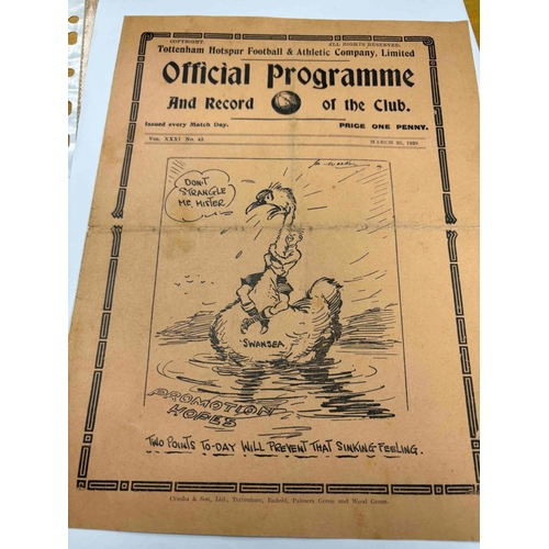 54 - 1938/39 Tottenham v Swansea Town. No tears or writing. VG