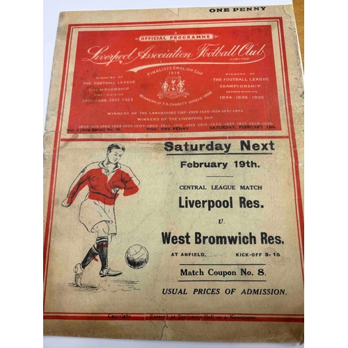 8 - 1937/38 Liverpool v Huddersfield Town, FA Cup, bit grubby front and back, Loose pages. Torn corner b... 