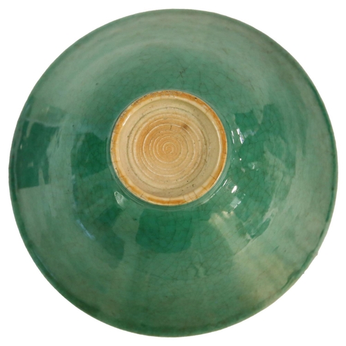 100 - A CHINESE CELADON CRACKLEGLAZED CONICAL BOWL, 19TH CENTURY, 26cm daim           **PLEASE NOTE: THIS ... 