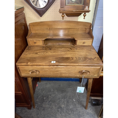 2 - ERCOL GALLERY BACKED WRITING DESK