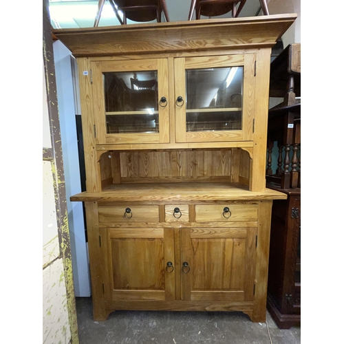 107 - OAK GLAZED TOP SIDEBOARD/DRESSER