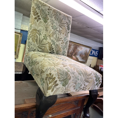 134 - PAIR OF FLORAL UPHOLSTERED BEDROOM CHAIRS