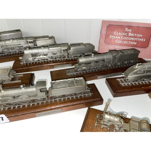 247 - PEWTER CLASSIC STEAM LOCOMOTIVE COLLECTION 12 MODELS