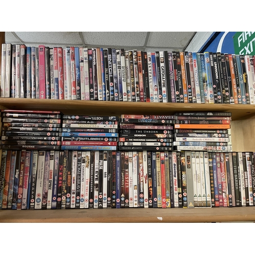 264 - FOUR SHELVES OF VARIOUS DVDS