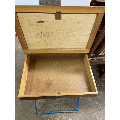 105 - CHILDS VINTAGE FOLDING SCHOOL TYPE DESK